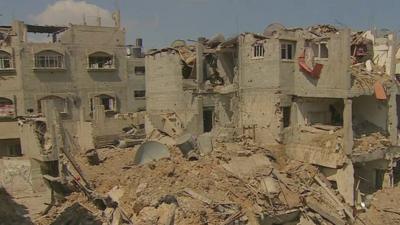 Destroyed homes in Gaza