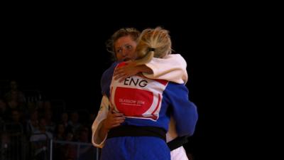 Wales' Natalie Powell beats England's Gemma Gibbons to win -78kg judo gold at the 2014 Commonwealth Games