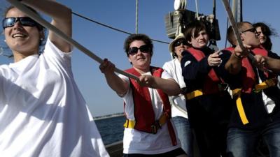 Children sailing together