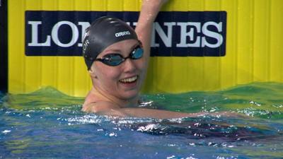 English swimmer Sophie Taylor at the 2014 Commonwealth Games in Glasgow