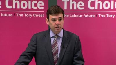 Shadow health secretary Andy Burnham speaking in Manchester