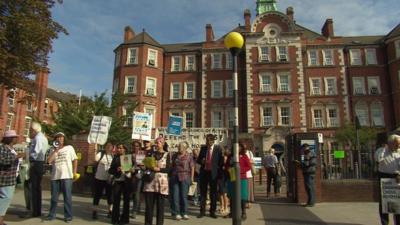 Protest outside Hammersmith hospital