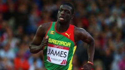 Grenadian sprinter Kerani James wins men's 400m gold