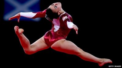 Claudia Fragapane competing in the Glasgow 2014 Commonwealth Games