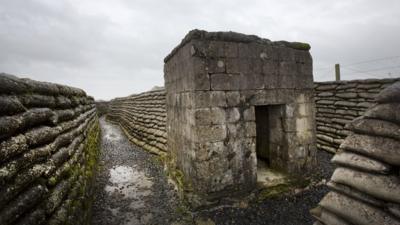 The "Trenches of Death" in Diksmuide, Belgium. The trenches, well preserved, were held by Belgian forces for the entire four years of the war from 1914-1918.