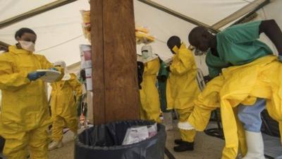 Medical staff working with Medecins sans Frontieres in Sierra Leone