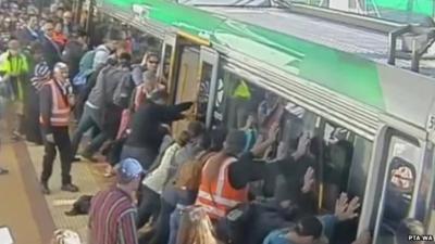 Passengers tilt train