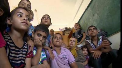 Family made homeless by conflict in Gaza