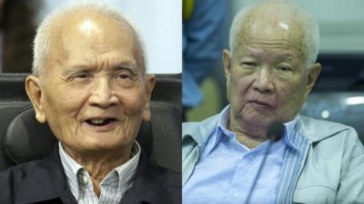 Nuon Chea (left) and Khieu Samphan