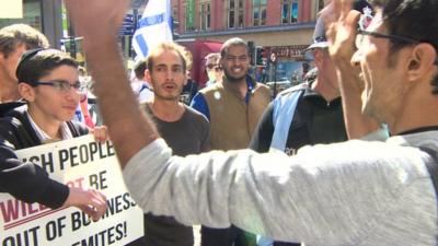 Protesters clash over alleged anti-Semitism