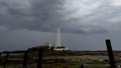 Storm over lighthouse