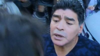 Diego Maradona slaps journalist