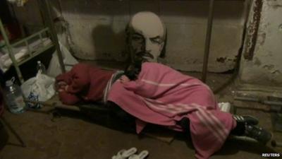 Residents of eastern Ukrainian city of Donetsk sleeping in basement 'shelter' to escape fighting