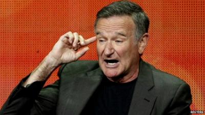 Picture of Robin Williams speaking on July 29, 2013 about CBS series 'The Crazy Ones'