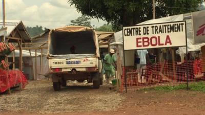 Sign for Ebola Treatment Centre in Guinea