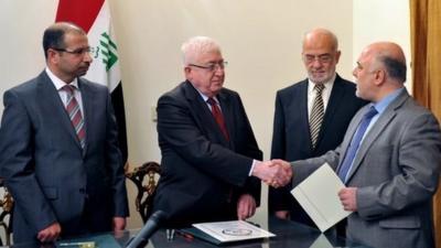 Haider al-Abadi being nominated as Iraq's prime minister-designate