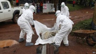 Workers trying to contain Ebola virus