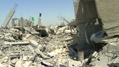 Destroyed buildings in Gaza