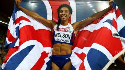 British sprinter Ashleigh Nelson at the 2014 European Athletic Championships in Zurich