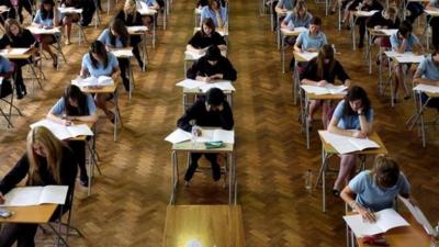 Students sitting exams