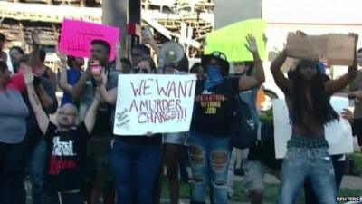 Protesters calling for justice for Michael Brown