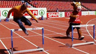 Colin Jackson versus Cooly the cow