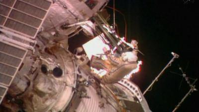 Cosmonaut embarks on spacewalk