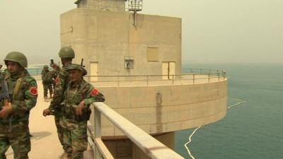 Troops at the Mosul dam