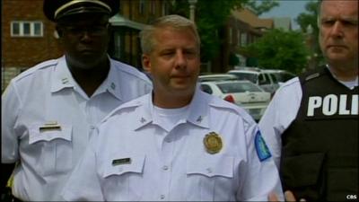 St Louis Police Chief Sam Dotson giving media briefing on latest shooting