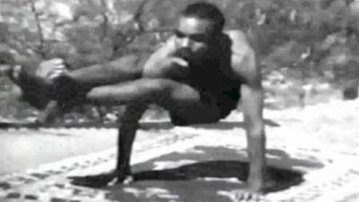 BKS Iyengar practising his style of yoga in the 1930s