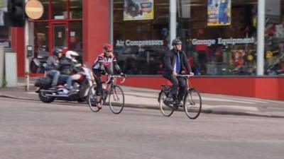 Cycling in city centre