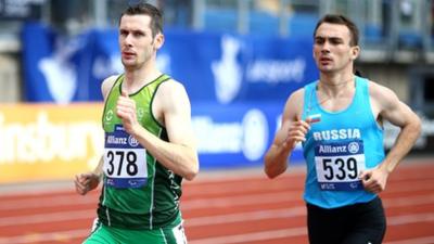 Michael McKillop wins the 800m title at the IPC European Championships