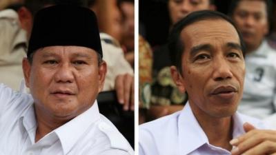 Combination image shows Indonesian presidential candidates Prabowo Subianto (L) and Joko Jokowi Widodo