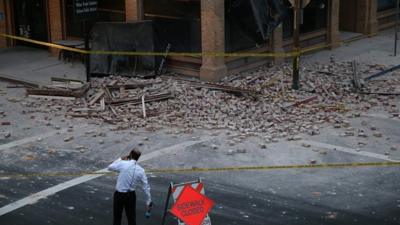 Reporter surveys damage in Napa, California