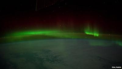the Aurora Borealis filmed from space