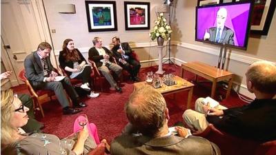 Scottish voters watching TV referendum debate