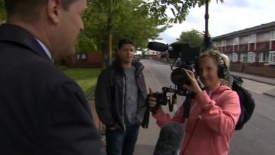 BBC's Peter Harris trying to interview Benefits Street crew