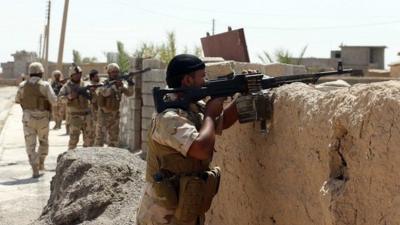 Kurdish Peshmerga in Bakirta village near the town of Makhmur, south of Irbil