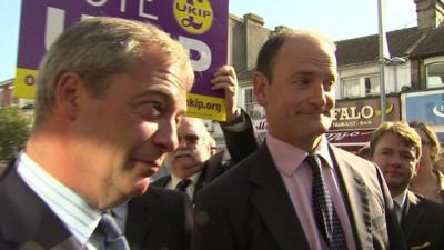 Nigel Farage and Douglas Carswell in Clacton 29 Aug 2014