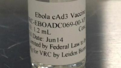 Ebola vaccine bottle