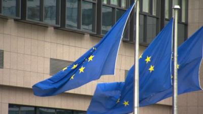 EU flags flying