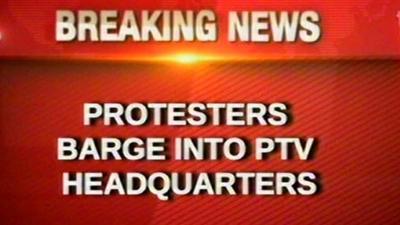PTV headquarters screen shot of the moment the building was stormed