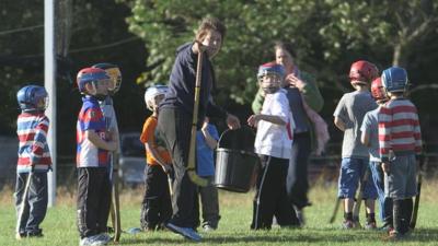 Jackie Douglas coaching the Kincraig youngsters