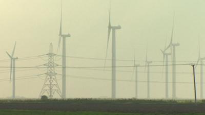 Turbines and a pylon