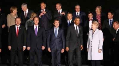Nato leaders in their family photo