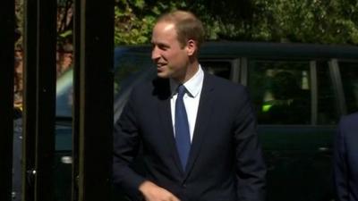 Prince William arriving at Oxford University