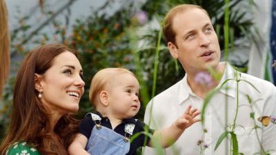 Prince George with his parents the Duke and Duchess of Cambridge.