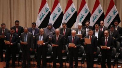 Iraqi government being sworn in