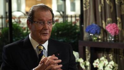 Roger Moore speaks to the BBC