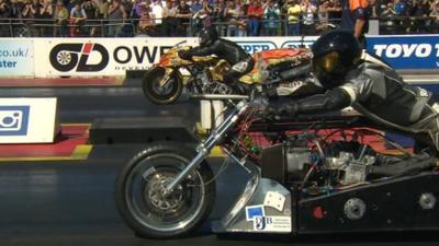 Filippos Papafilippou and Steve Woollatt at Santa Pod
